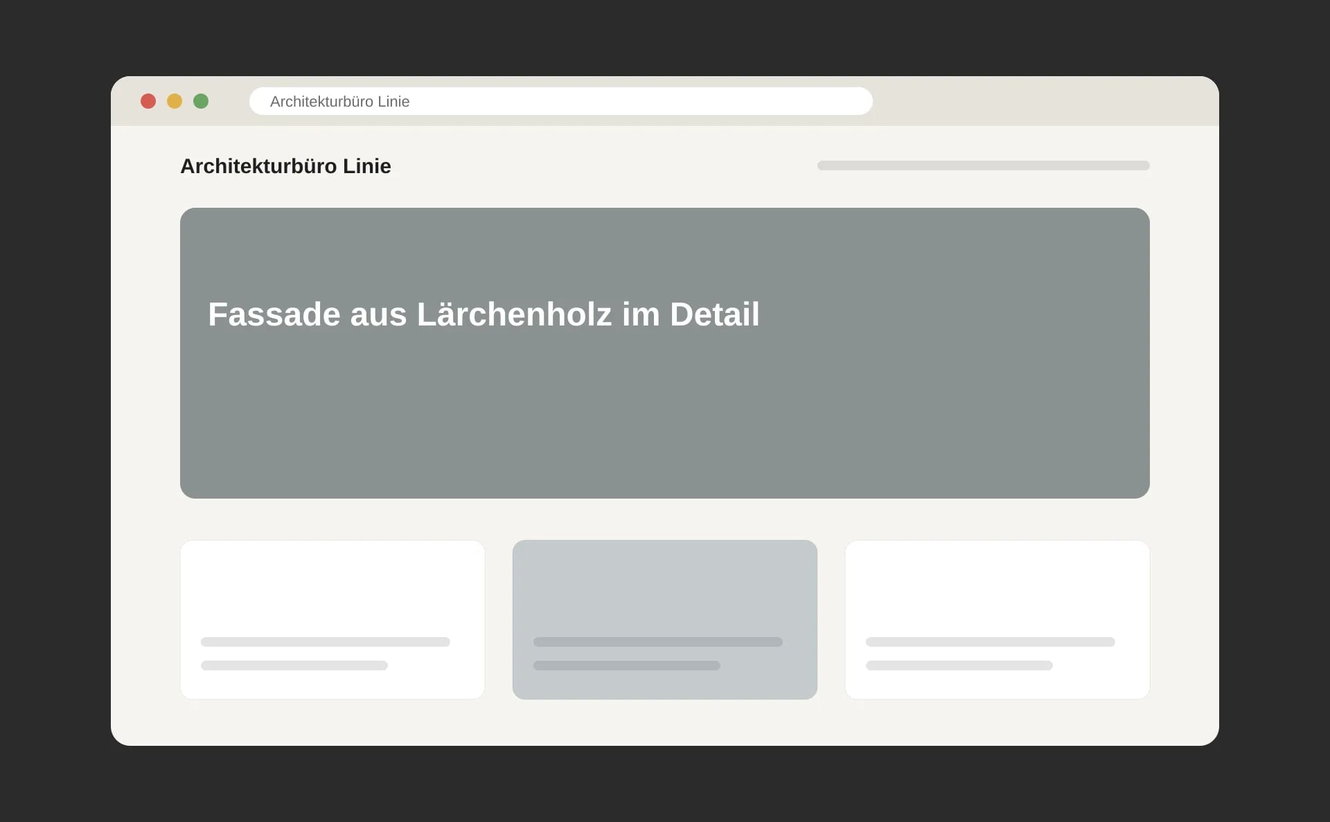 Schematische Ansicht: Fassade aus Lärchenholz im Detail