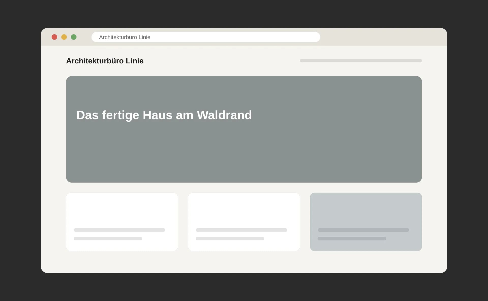Schematische Ansicht: Das fertige Haus am Waldrand