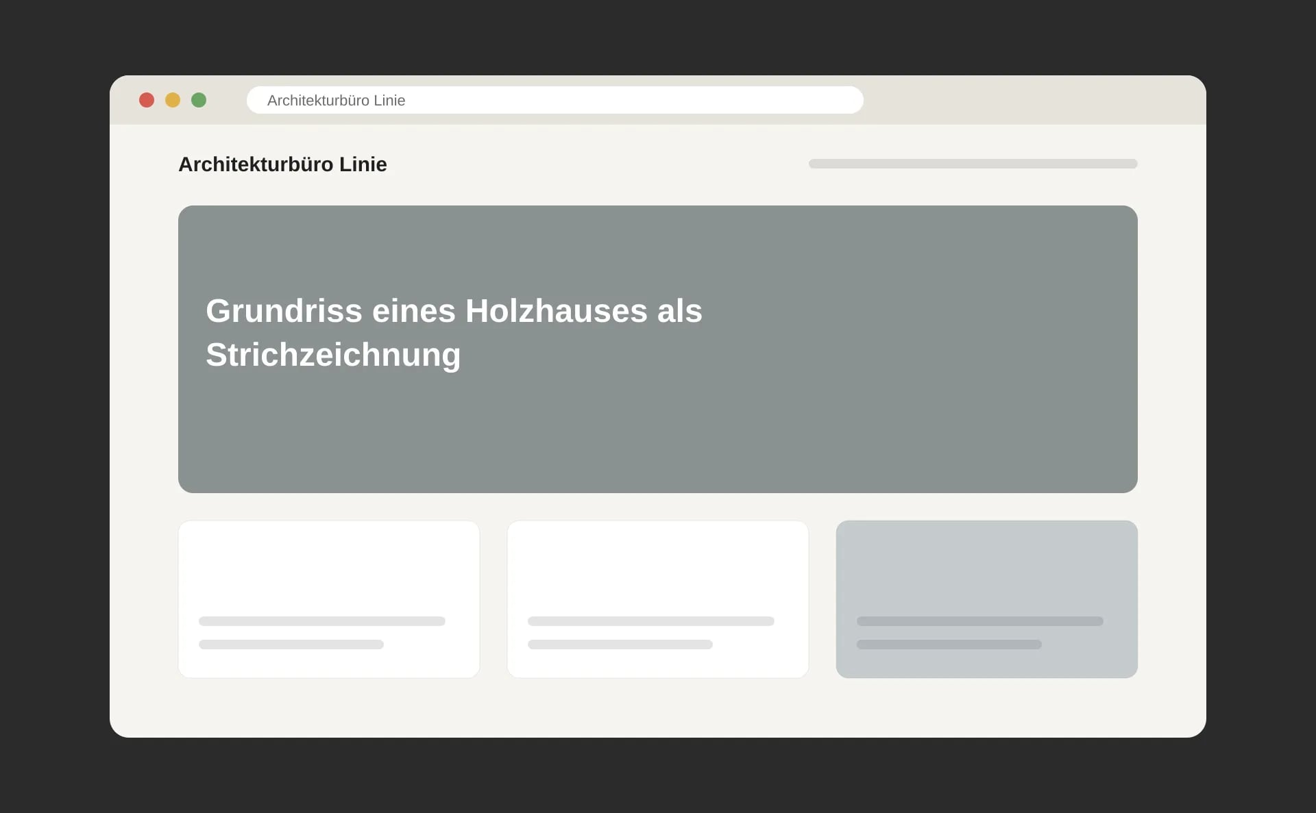 Schematische Ansicht: Grundriss eines Holzhauses als Strichzeichnung