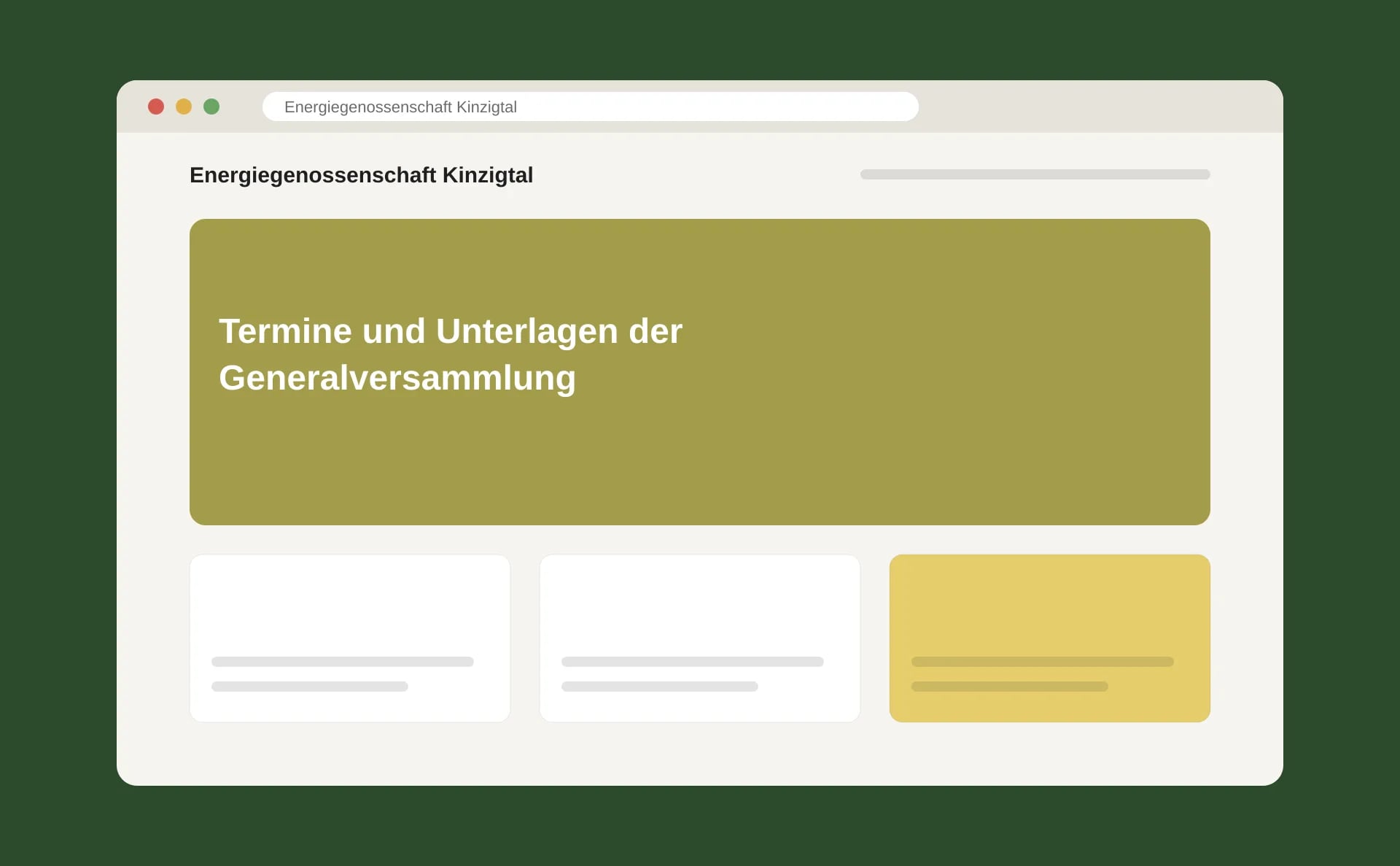 Schematische Ansicht: Termine und Unterlagen der Generalversammlung