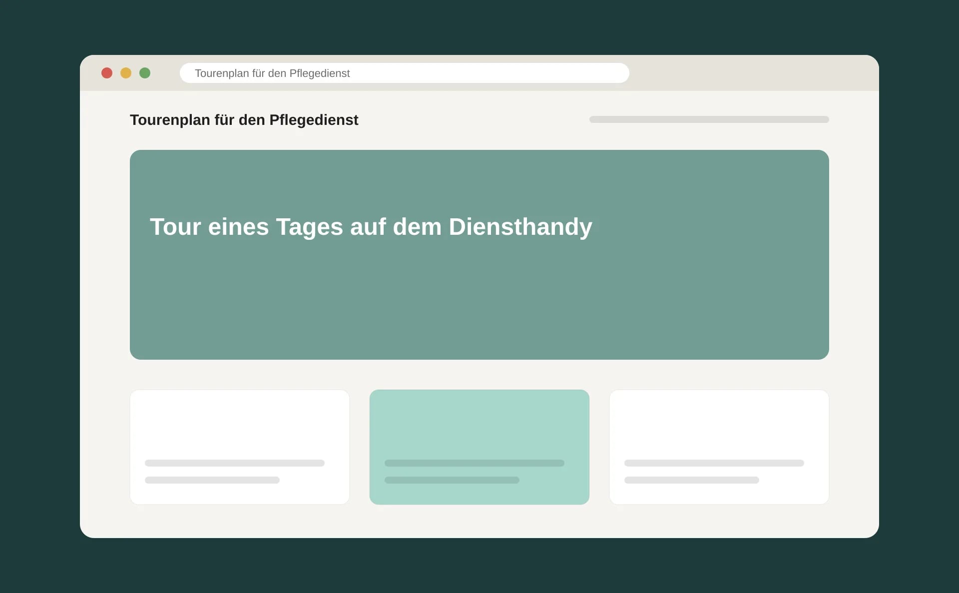 Schematische Ansicht: Tour eines Tages auf dem Diensthandy