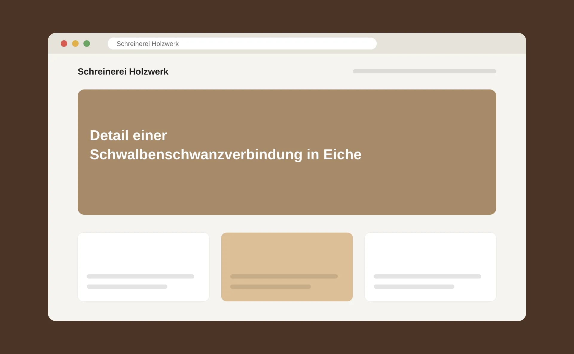 Schematische Ansicht: Detail einer Schwalbenschwanzverbindung in Eiche