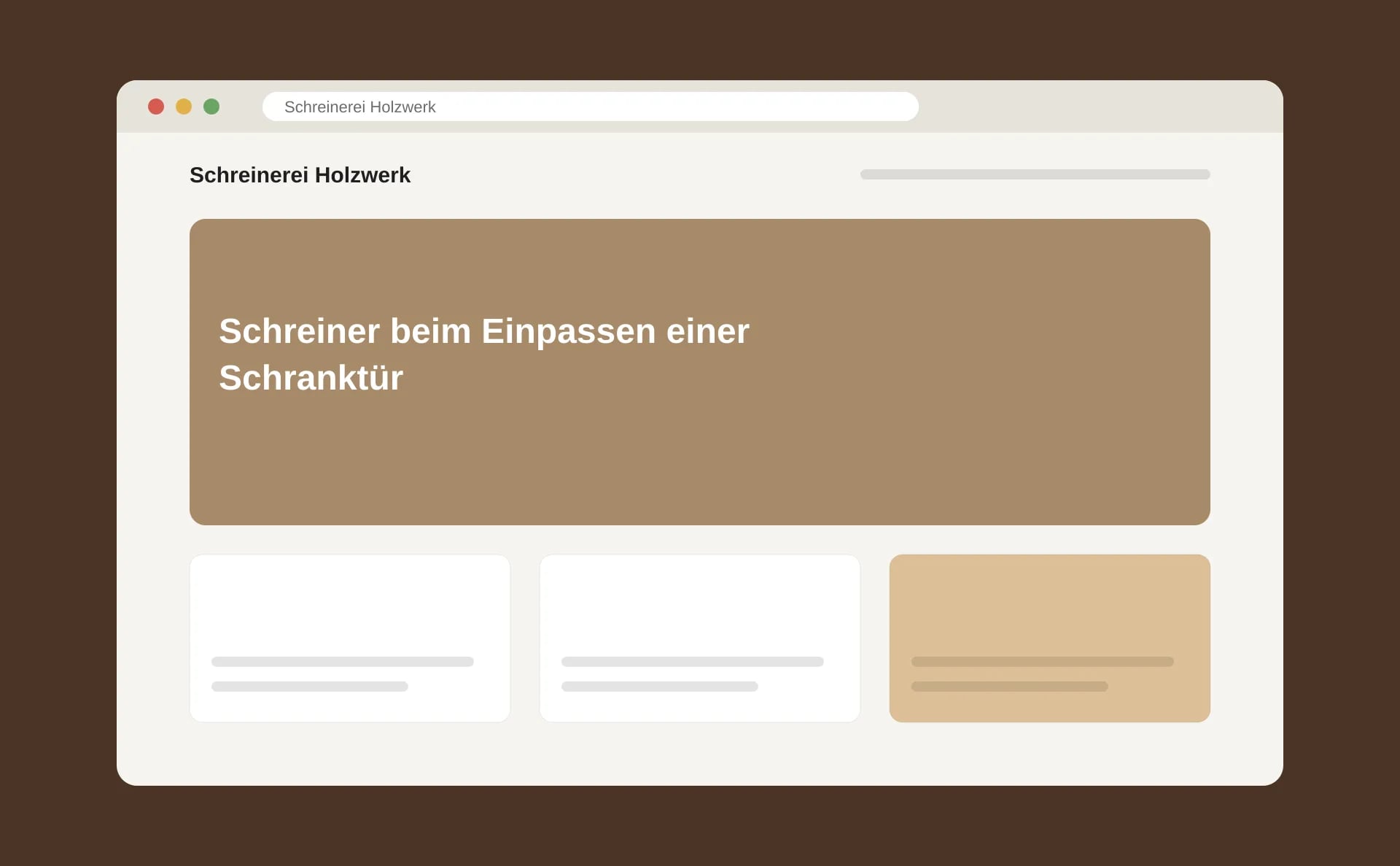 Schematische Ansicht: Schreiner beim Einpassen einer Schranktür