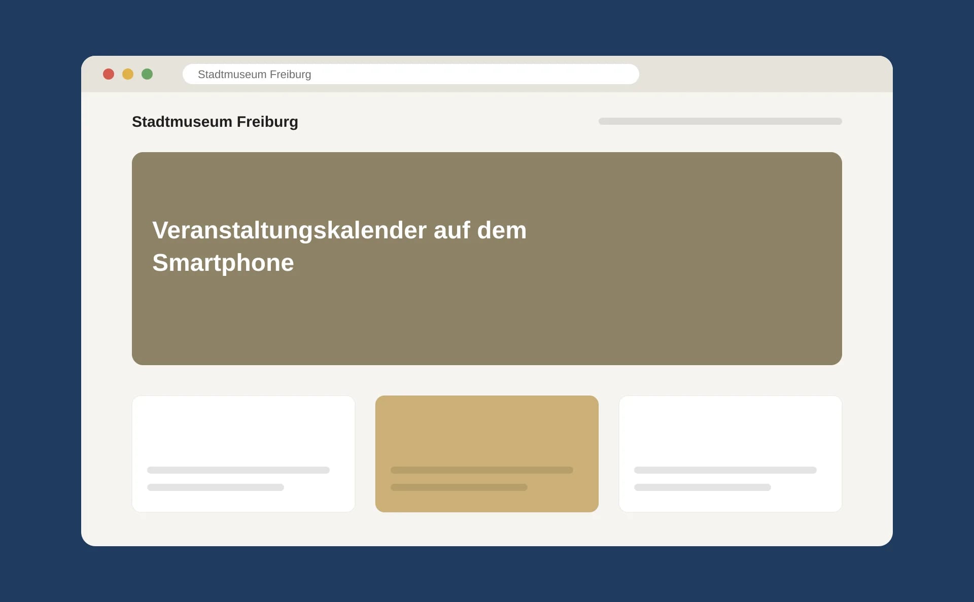 Schematische Ansicht: Veranstaltungskalender auf dem Smartphone